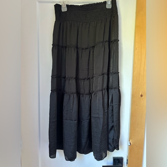 Always indigo satin boho skirt black size L - Picture 3 of 3